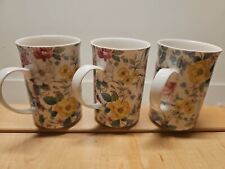 St. George Coffee TEA Mug Cups Fine Bone China Rare Floral Pattern - SET OF 3 picture