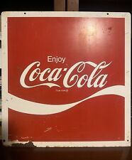 Vintage Coca Cola Metal Rectangle Sign Enjoy Coca Cola picture