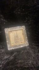 Vintage lead crystal trinket box Catholic Cathedral engraved in Sterling Silver picture