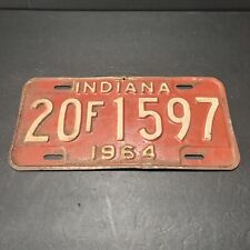 1964 Indiana License Plate Elkhart County 20F1597 Original Condition picture