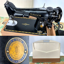 *SERVICED* Heavy Duty Vtg CENTENNIAL Singer 201-2 Sewing Machine Denim, Leather picture