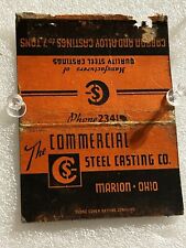 RARE 40 STRIKE VINTAGE COMMERCIAL STEEL CASTING CO MARION OHIO MATCHBOOK picture