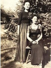 ZE Photograph 1930-40's Pretty Woman And Mother Black Dresses Portrait picture