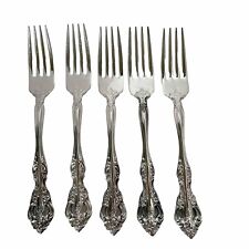 Set of 5 Oneida USA Stainless Silverware MICHELANGELO Pattern Dinner Forks-7 1/4 picture