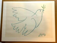 AFTER Picasso,Dove Of Peace, Lithograph, framed 1967 Unsigned Sun Damaged picture