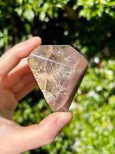 RARE Pink Lithium Quartz Freeform with Golden Rutile from Brazil picture