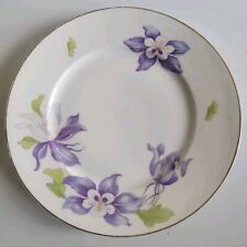 vintage weimar plate colorado columbine handpainted 8 inches picture