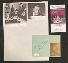 Harry Von Zell Hand Signed 3x5 Card w/Photos approx 4X5