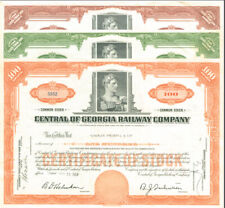 Central of Georgia Railway - Set of 3 - Stock Certificate - Railroad Stocks picture