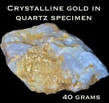 40g Natural Raw Crystalline Gold In Quartz Specimen From California - Very Rare picture