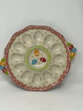 Temptations by Tara Certified Deviled Egg Plate Tray Floral New 11” Easter rare picture
