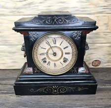Vintage Ansonia Clock Company Antique Cast Iron Metal Mantle Clock picture