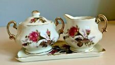 Vtg ROYAL SEALY CHINA-Mini-Creamer & Sugar w/Tray in MOSS ROSE-Back stamp Japan picture