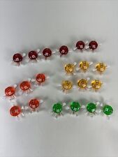 LOT of 21 M&M Candy Christmas String Lights Covers GREEN / ORANGE / YELLOW / RED picture