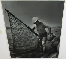 JOHN H.RUDD FISHERMAN REDONDO BEACH ORIGINAL BLACK AND WHITE PHOTOGRAPH 1958  picture