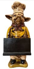 Vintage French Pig Chef Menu Holder Collectible Resin Statue picture