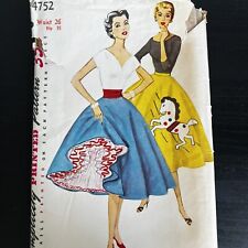 Vintage 1950s Simplicity 4752 Circle Skirt + Petticoat Sewing Pattern 26 CUT picture