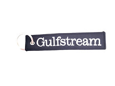Gulfstream Aircraft Blue Flight Tag Keychain Military Embroidered picture