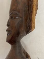 Hand Carved Ebony Wood Sculpture By Makonde People of Tanzania African 15.75” T picture