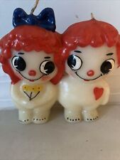 Vtg. Raggedy Ann and Andy Candles (2) Made in Hong Kong picture