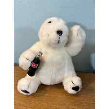 Coca Cola Plush Stuffed Polar Bear Waving Holding Bottle Coke White 7.5