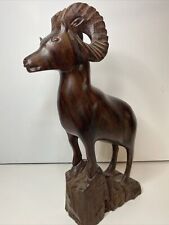 Vtg Ironwood Bighorn Mountain Sheep Ram Handcarved Statue Sculpture Approx 13” picture