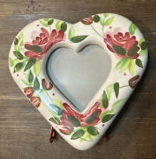 Department 56 Heart Shape Photo Frame Ceramic Floral Flowers Free Standing 5 In picture
