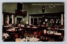 Ottawa IL-Illinois, Dining Room At Tent Colony, Antique Vintage c1912 Postcard picture