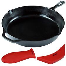 12-Inch Cast Iron Skillet Set (Pre-Seasoned), Including Large & Assist Silico... picture