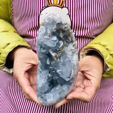 1160G Natural Beautiful Blue Celestite Crystal Geode Cave Mineral Specimen 263 picture