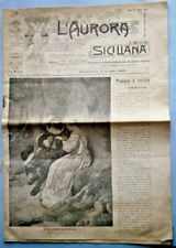 1901  L’AURORA SICILIANA Lit. Periodical with G. Crotta Art Nouveau Illustration picture