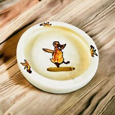 Antique 1920s / 30s Weller Pottery Rolled Edge Hand Painted Duck Baby Plate bowl picture