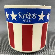 Vintage Sambo's Has It Coffee Mug Stars Stripes Red White Blue Coffee USA NICE picture