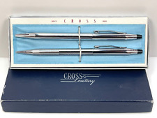 Vintage CROSS Century Chrome Ballpoint Pen and Pencil Set 3501 in Original Box picture