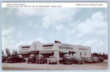 1940's JERRY'S RESTAURANT MIAMI FLORIDA FL CLASSIC CARS PARKING LOT POSTCARD picture