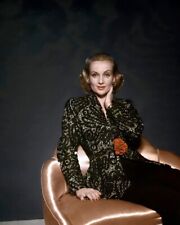 Carole Lombard Breathtaking rare elegant Glamour Portrait Vivid Color 8x10 Photo picture