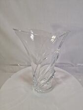 Hoya Japan Crystal Clear Glass Contemporary Flower Vase Art Deco 9.5