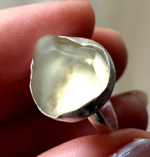 VERY RARE AAA GRADE LIBYAN GOLD TEKTITE DESERT GLASS POWERFUL CRYSTAL RING picture