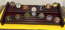 * Challenge Coin Stand Solid Wood Mahogany. Two Tier Display Rack Holds Upto 84 picture