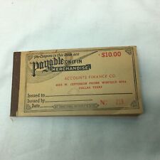 Antique 1940’s Coupon Book “Payable Only In Merchandise” picture