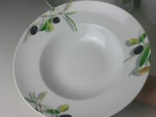 Pair of 2 Gibson Meritage Olive Pasta Serving Wide Rim Bowl 12” picture