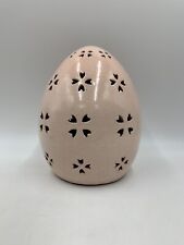 Pottery Barn Pierced Ceramic Easter Egg Pink Blush Medium 10.5