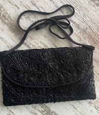 Women's Beaded Black bag clutch Purse Vintage Evening Special Occasion New Year picture