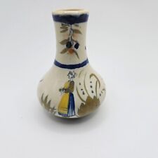 Vintage Henriot Quimper France Bud Vase Miniature Hand Painted 3