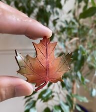 Vintage Maple Leaf Leather Brooch Pin picture