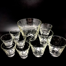 Vintage Hazel Atlas Reverse Capri Dots Set of 10 Mixed Glasses & 5