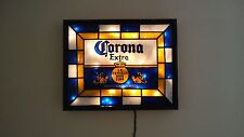 Corona Extra Inspired Beer Sign Stained Glass Look Lighted Hand Painted picture