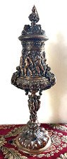 RARE Antique High Relief Renaissance Motif Exquisite Copper Urn picture