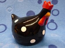 La Dolce Vita Hen House Collection Ceramic Rooster Black with Dots MINT picture