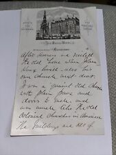 Antique 1800s Letter The Royal Hotel Letterhead Edinburgh Scott Monument Gardens picture